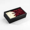 Qatar Flag Floral Box Maroon & White Roses Arrangement