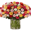 100 Mixed Roses Vase