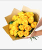 12 Yellow Roses Hand Bouquet