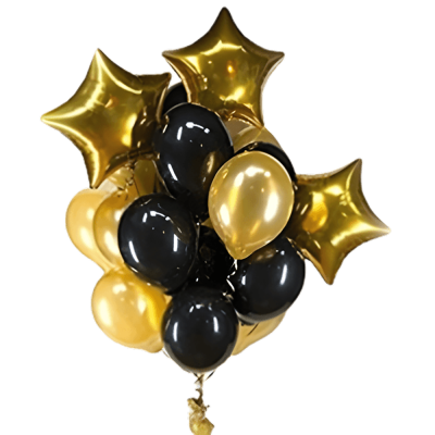 Black & Gold Solid Party Balloons