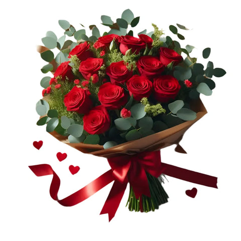 Just Love 12 Red Roses Bouquet