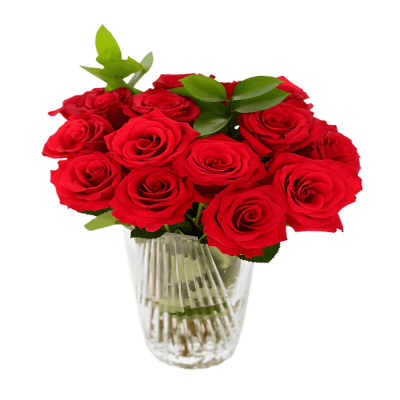 Delightful Red Roses Vase