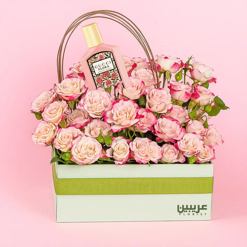 Flora Essence Gift Set with Gucci Perfume and Baby Roses