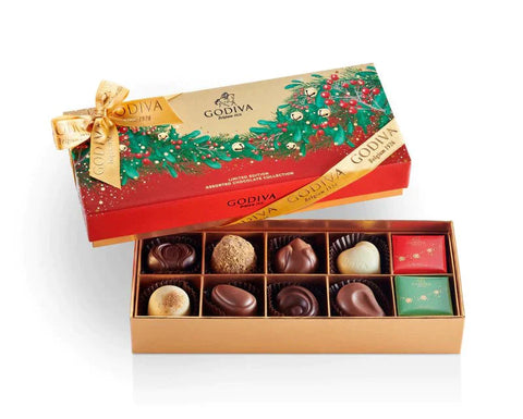 Godiva Holiday Gift Box Assorted 10pc Chocolates