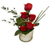 Roses with ceramic vase with gold frame