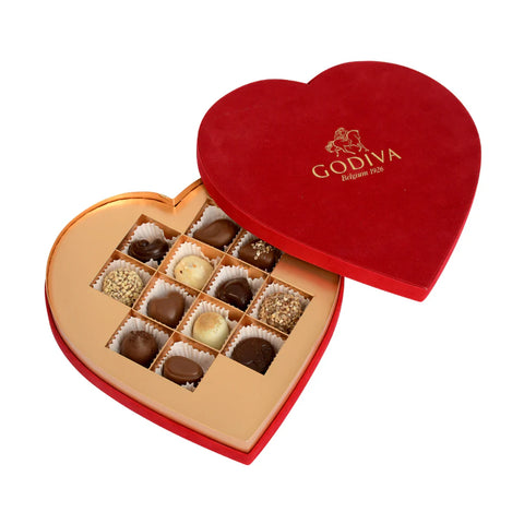 Godiva Red Velvet Heart Gift Box 12PC