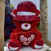 Red Teddy With Red Cap & Heart (40cm)