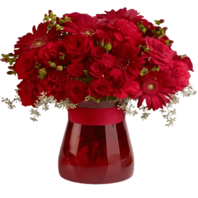 Red Roses , Carnations & Gerberas