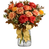 Vase with stems of Mixed Colour Roses