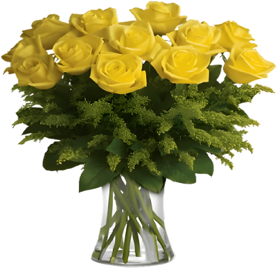 Vase with Yellow Roses.