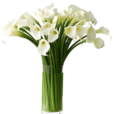 Vase with 20 Stems of Cala Lilies