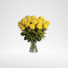 Vase with 20 Stems of Yellow Roses