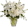 Vase with White Lilies , White Roses & White Carnations