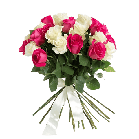 Anniversary white and Pink Roses Bouquet