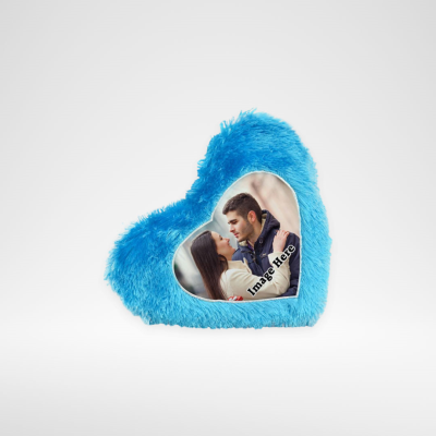 Personalized Blue Heart Pillow