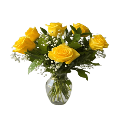 6 Yellow Roses