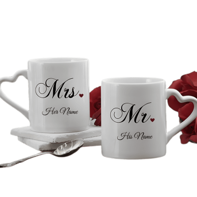 White Mr. And Mrs. Mug