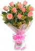 Greenery Pink Roses Bouquet