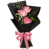 3 pink rose hand bouquet