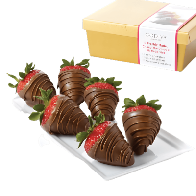 Milk Chocolate Covered Strawberries, 6 Pcs