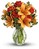 Orange Roses & Lilies