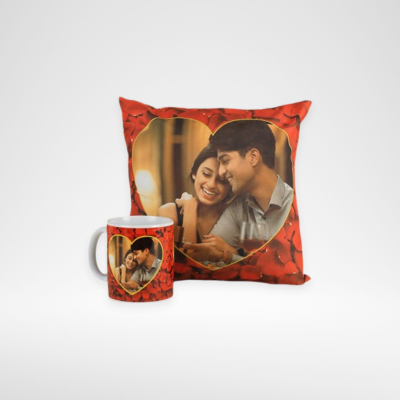 Customized cushion and mug combo