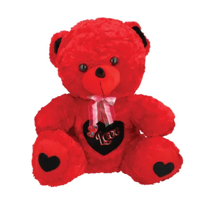 Red Teddy with Black Heart 30 cm