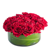 Red Roses Glass Vase