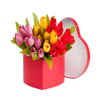 Tulips in heart box