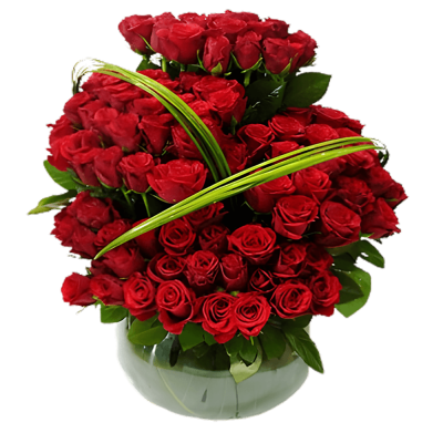 Bunch with  100 Red Roses